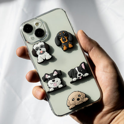 3D OEM Dog nálepka na kryt telefonu / tabletu, sada 5 kusů, vícebarevná