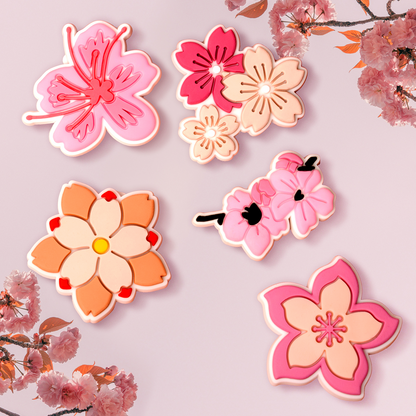 3D OEM nálepka Pink Blossom pro kryt telefonu / tabletu, sada 5 kusů, vícebarevná