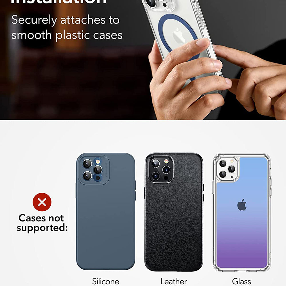 Kovová nálepka ESR HaloLock, sada 2 kusy, modrá