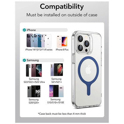 Kovová nálepka ESR HaloLock, sada 2 kusy, modrá