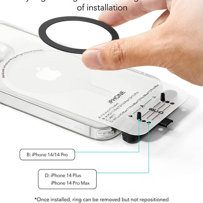 Kovová nálepka ESR HaloLock, sada 2 kusy, černá.