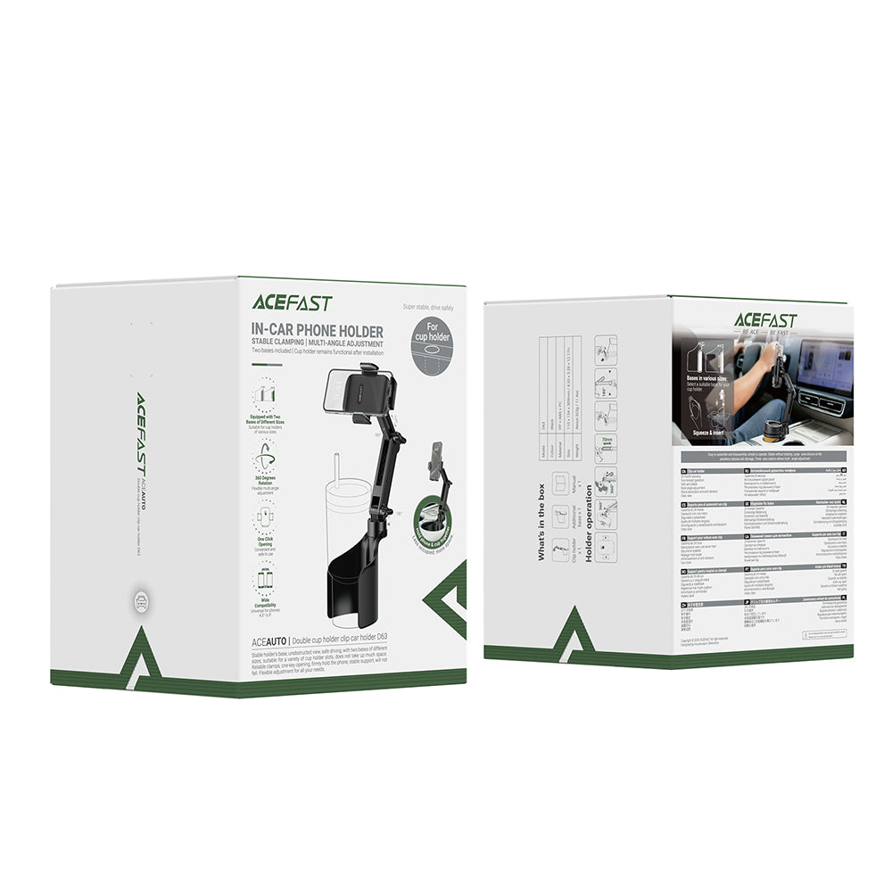 Auto držák Acefast D63, 4.7inch - 6.9inch, Černý