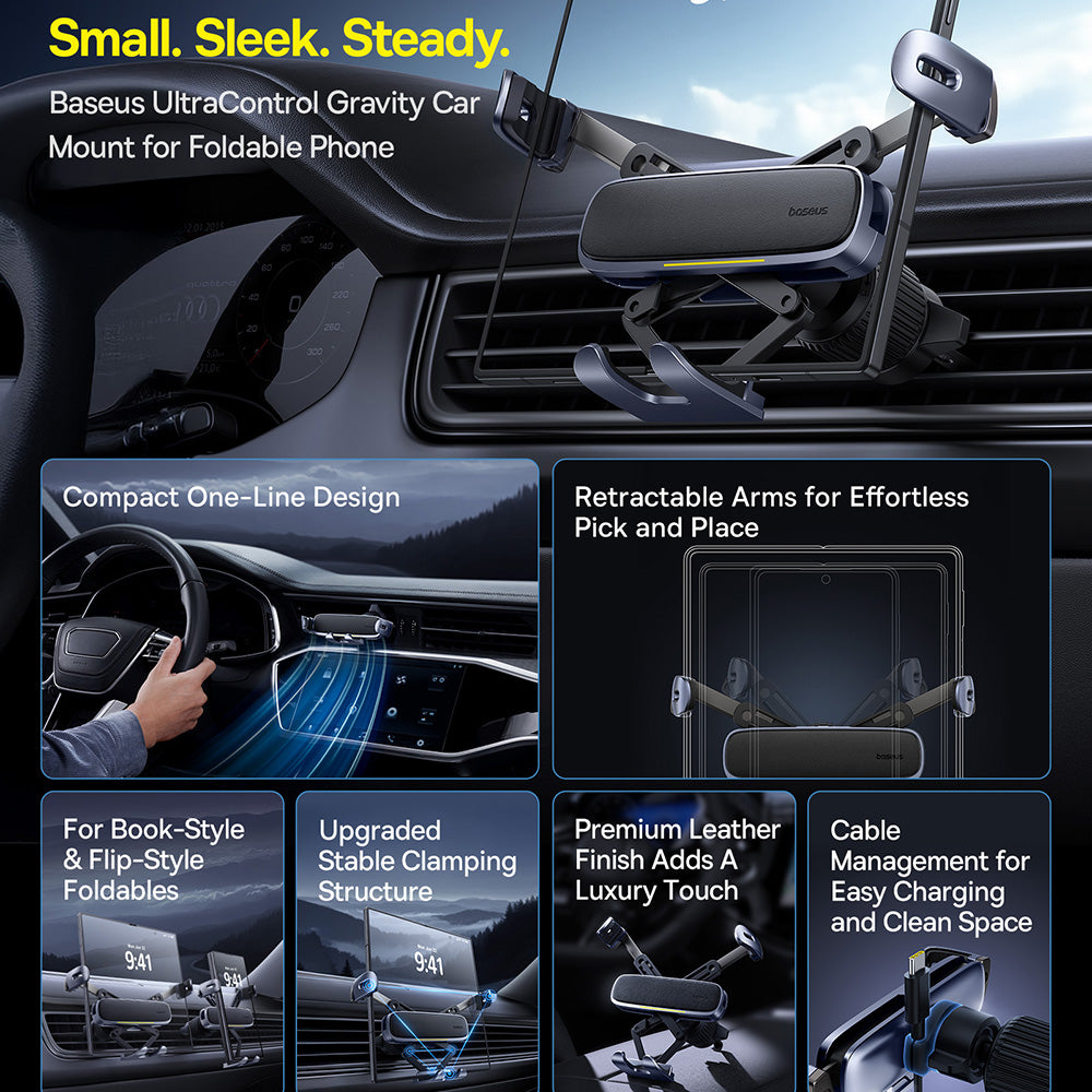 Auto držák Baseus UltraControl, Univerzální, Černý C40483401813-00