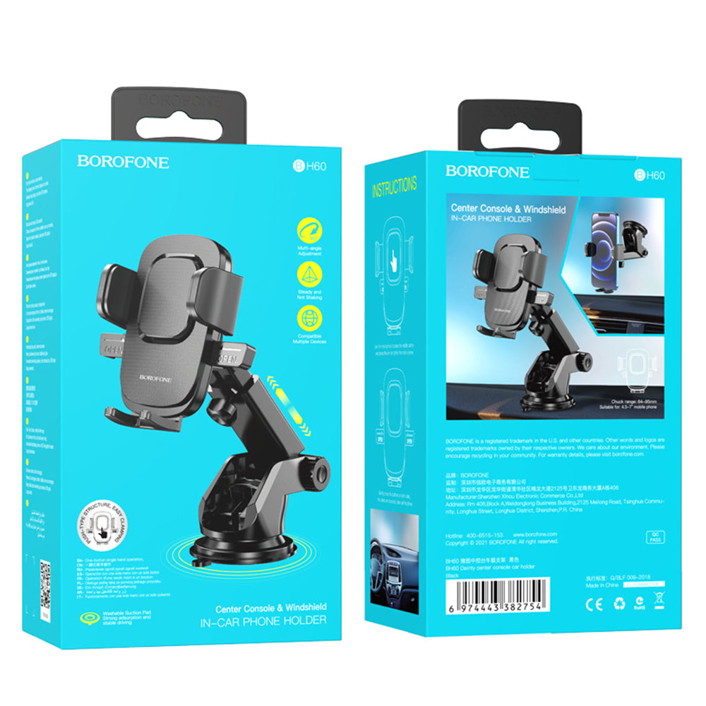 BH60 Dainty Car Holder, 4.5inch - 7inch, Black 