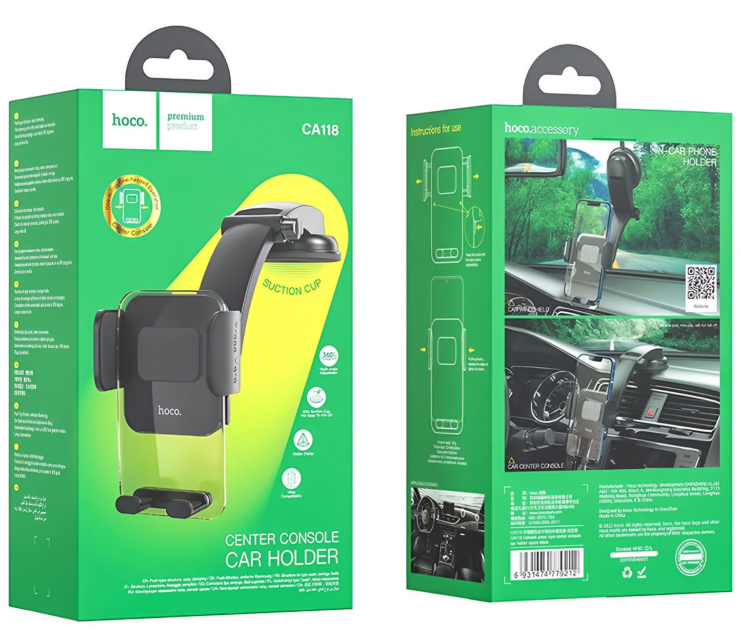 Auto držák HOCO CA118, 4.5inch - 7inch, Černý