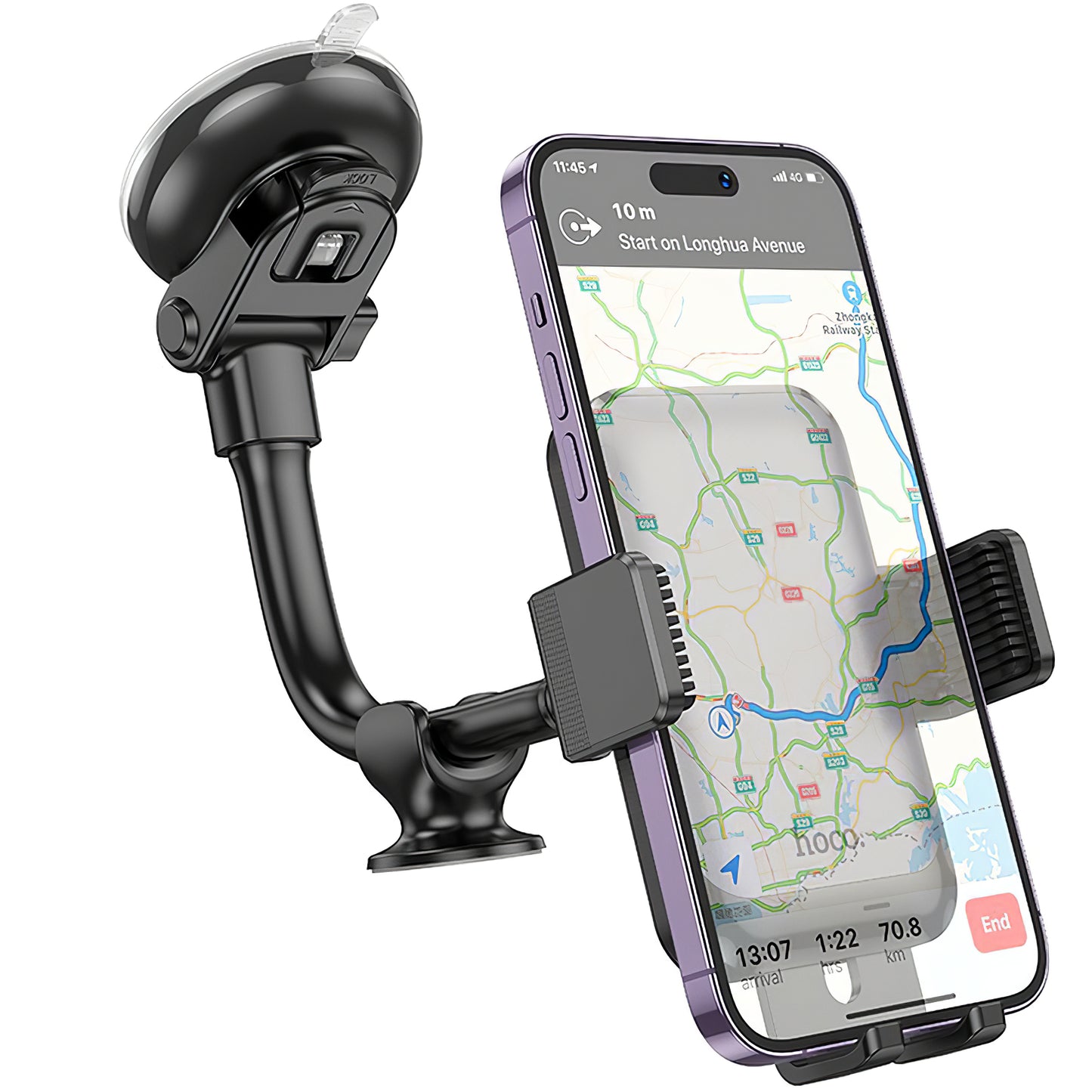 Auto držák HOCO H27, 4.7inch - 7inch, Černý