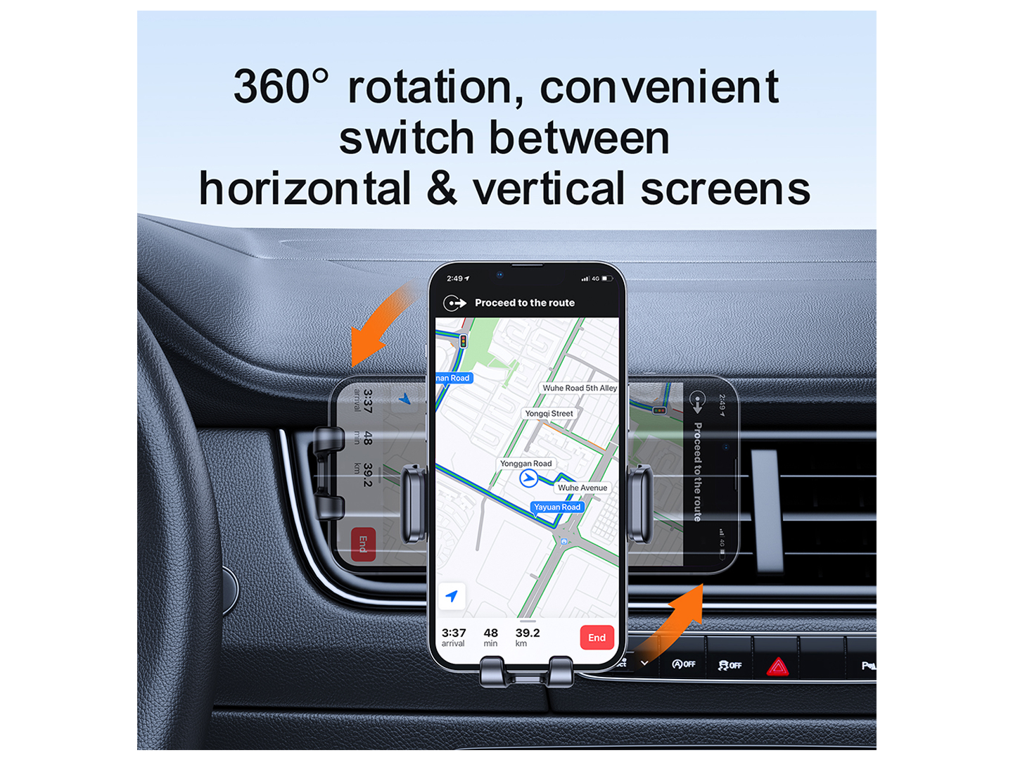 Auto držák Joyroom JR-ZS283 Vent, 4.7inch - 6.7inch, Černý