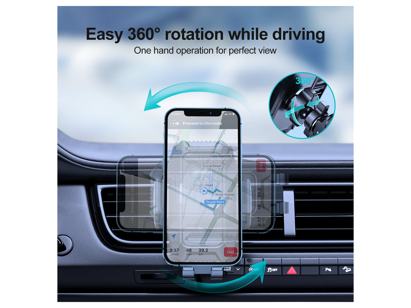 Auto držák Joyroom JR-ZS285, 4.5inch - 6.5inch, Černý