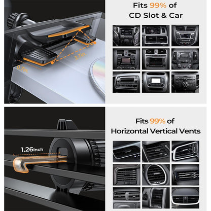 Auto držák Lisen 2v1, 4.7inch - 7.2inch, Černý YL0222040016