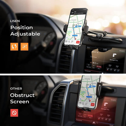 Auto držák Lisen 2v1, 4.7inch - 7.2inch, Černý YL0222040016