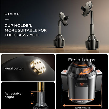 Držák do auta Lisen, 4.7inch - 7.2inch, Černý YL0220100001