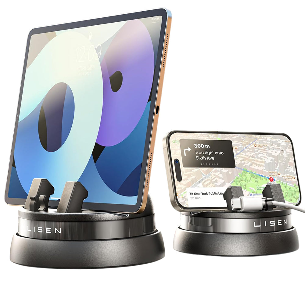 Auto držák Lisen pro Telefon / Tablet s tloušťkou 6mm - 13mm, Černý YL0224060015