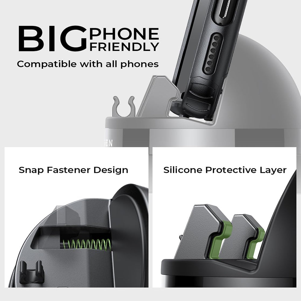 Auto držák Lisen pro Telefon / Tablet s tloušťkou 6mm - 13mm, Černý YL0224060015