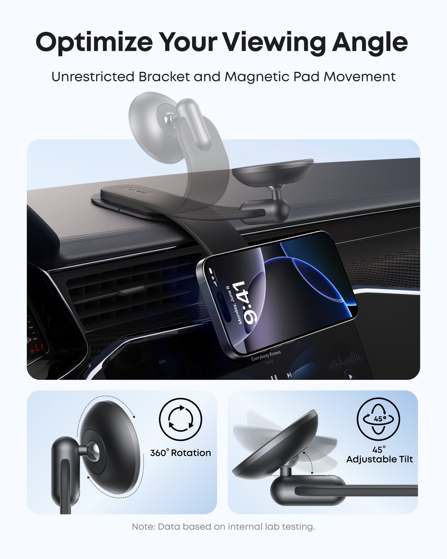 Magnetický držák do auta Anker Nano, Univerzální, Černý A9110H11
