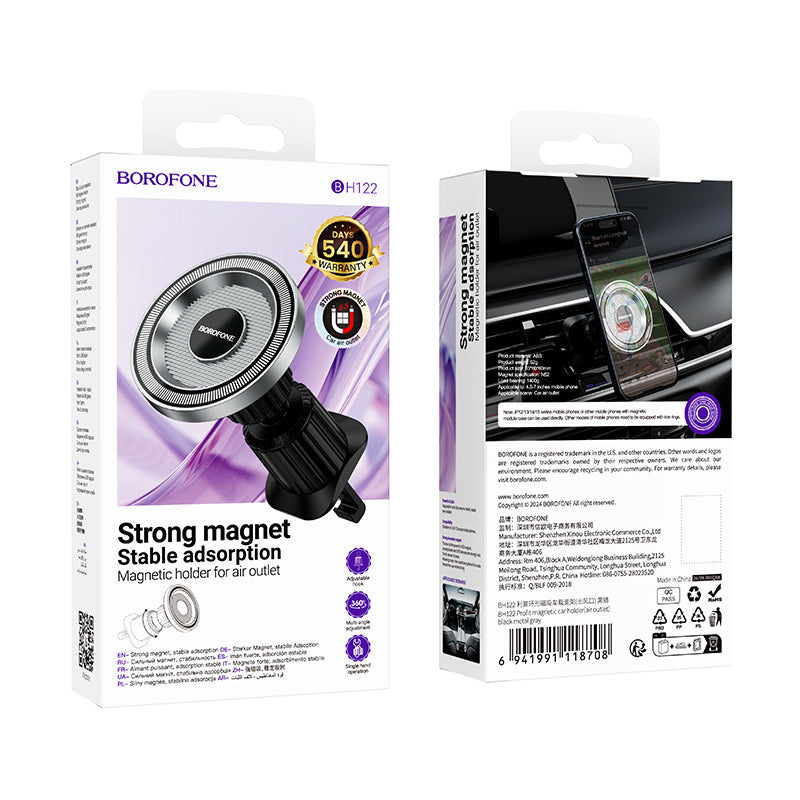 Magnetický držák do auta Borofone BH122 Profit, 4.5inch - 7inch, černý