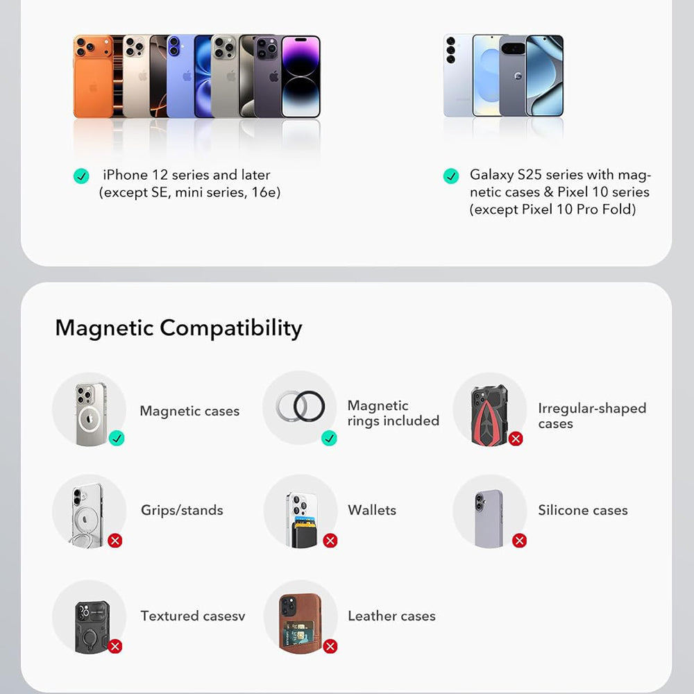 Magnetický držák do auta ESR OmniLock Dash, Univerzální, Černý