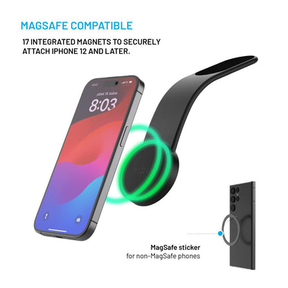 Magnetický držák do auta Fixed Mag Floppy, Univerzální, Černý