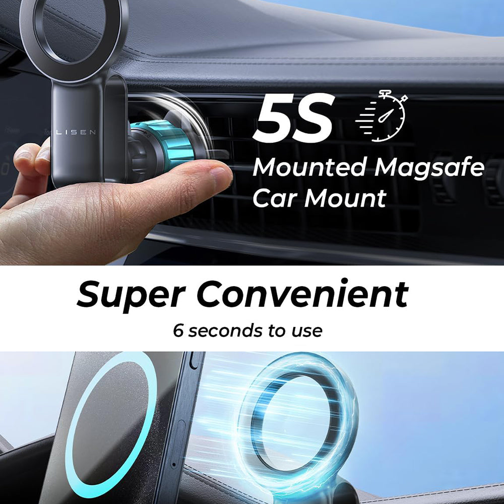 Magnetický držák do auta Lisen, Univerzální, Černý YL0224050012