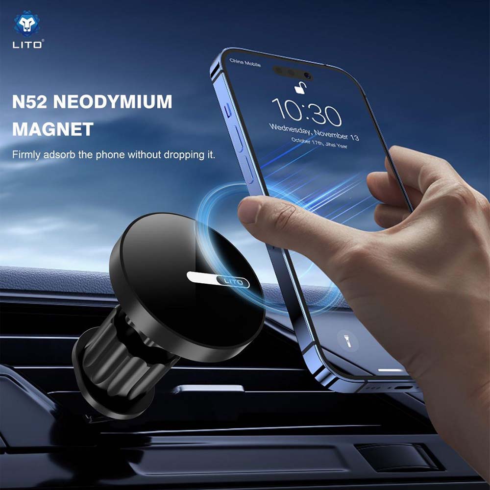 Magnetický držák do auta Lito LT-W05, Univerzální, Černý