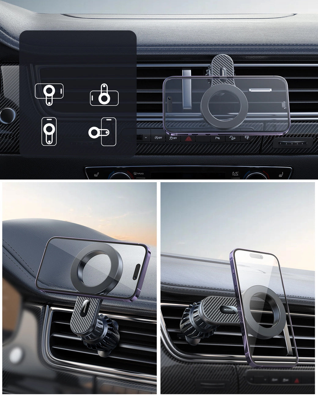 Magnetický držák do auta Joyroom JR-ZS355 Air Vent, Univerzální, Černý