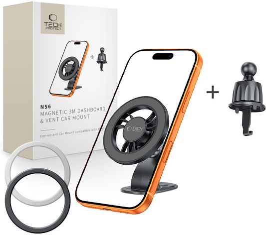 Magnetický držák do auta Tech-Protect N56 2v1 II, univerzální, černý