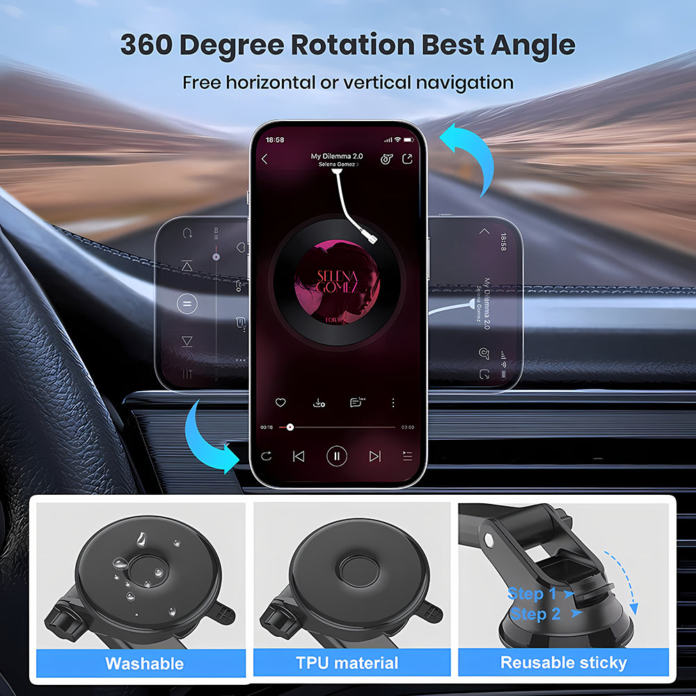 Magnetický držák do auta Techsuit S12, Univerzální, Černý