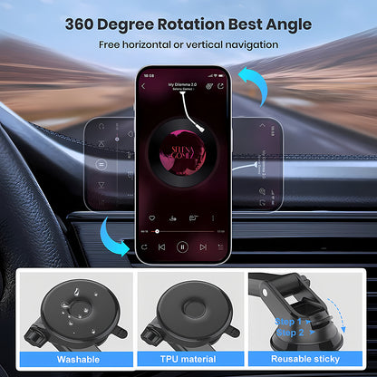 Magnetický držák do auta Techsuit S12, Univerzální, Černý