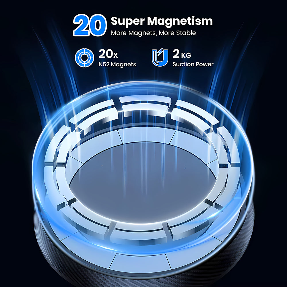 Magnetický držák do auta Techsuit S12, Univerzální, Černý