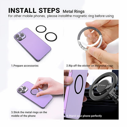 Magnetický držák do auta Techsuit S12, Univerzální, Černý