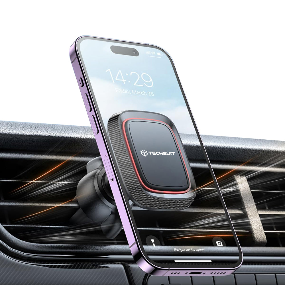 Magnetický držák do auta Techsuit S4, Univerzální, Černý Červený