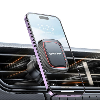 Magnetický držák do auta Techsuit S4, Univerzální, Černý Červený