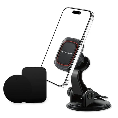 Magnetický držák do auta Techsuit S6, Univerzální, Černý Červený
