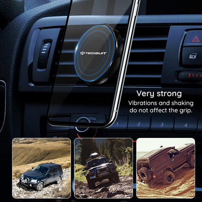 Magnetický držák do auta Techsuit S9, Univerzální, Stříbrný