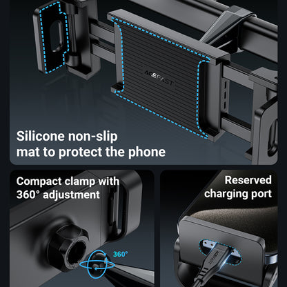 Auto držák na opěrku hlavy Acefast D8, 4.7inch - 12.9inch, černý