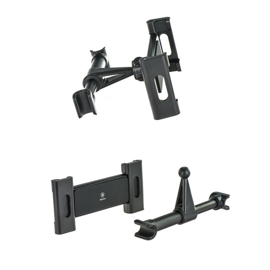 Držák na opěrku hlavy Baseus BackSeat pro telefon / tablet, 4,7 palce - 12,9 palce, černý, znovu zabalený SUHZ-01