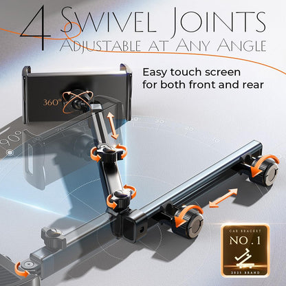 Držák na opěrku hlavy Lisen pro telefon / tablet, 4.7inch - 12.9inch, černý YL0423090004