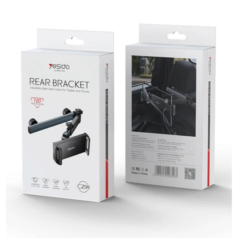 Auto držák na opěrku hlavy Yesido C294, 4.7inch - 13inch, černý