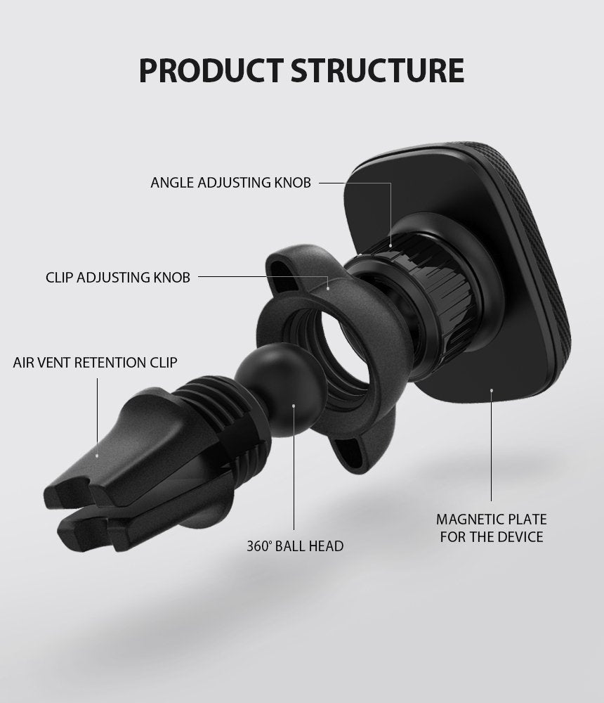 Magnetický držák do auta Ringke Power Clip, univerzální, černý