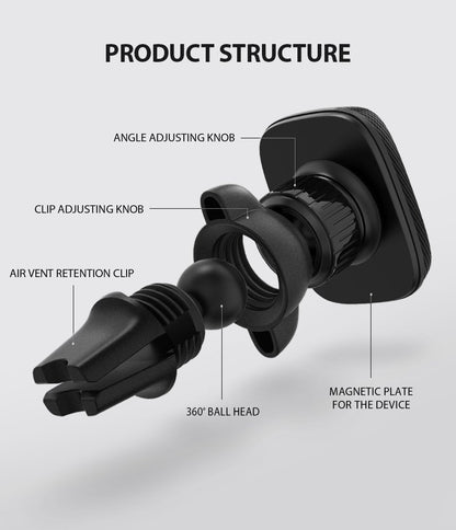 Magnetický držák do auta Ringke Power Clip, univerzální, černý