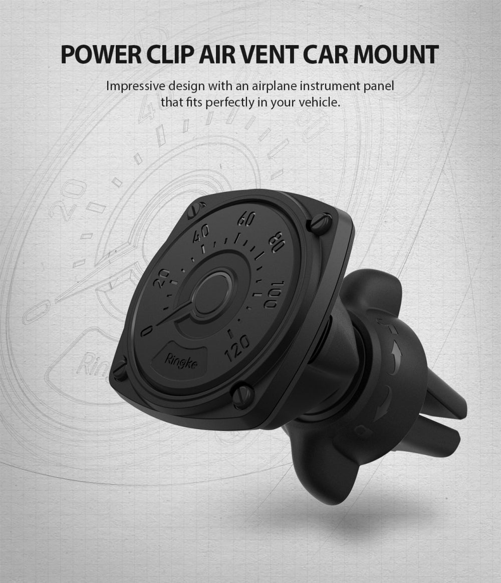 Magnetický držák do auta Ringke Power Clip, univerzální, černý