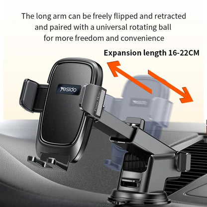 Auto držák Yesido C262, 4.7inch - 7.2inch, Černý