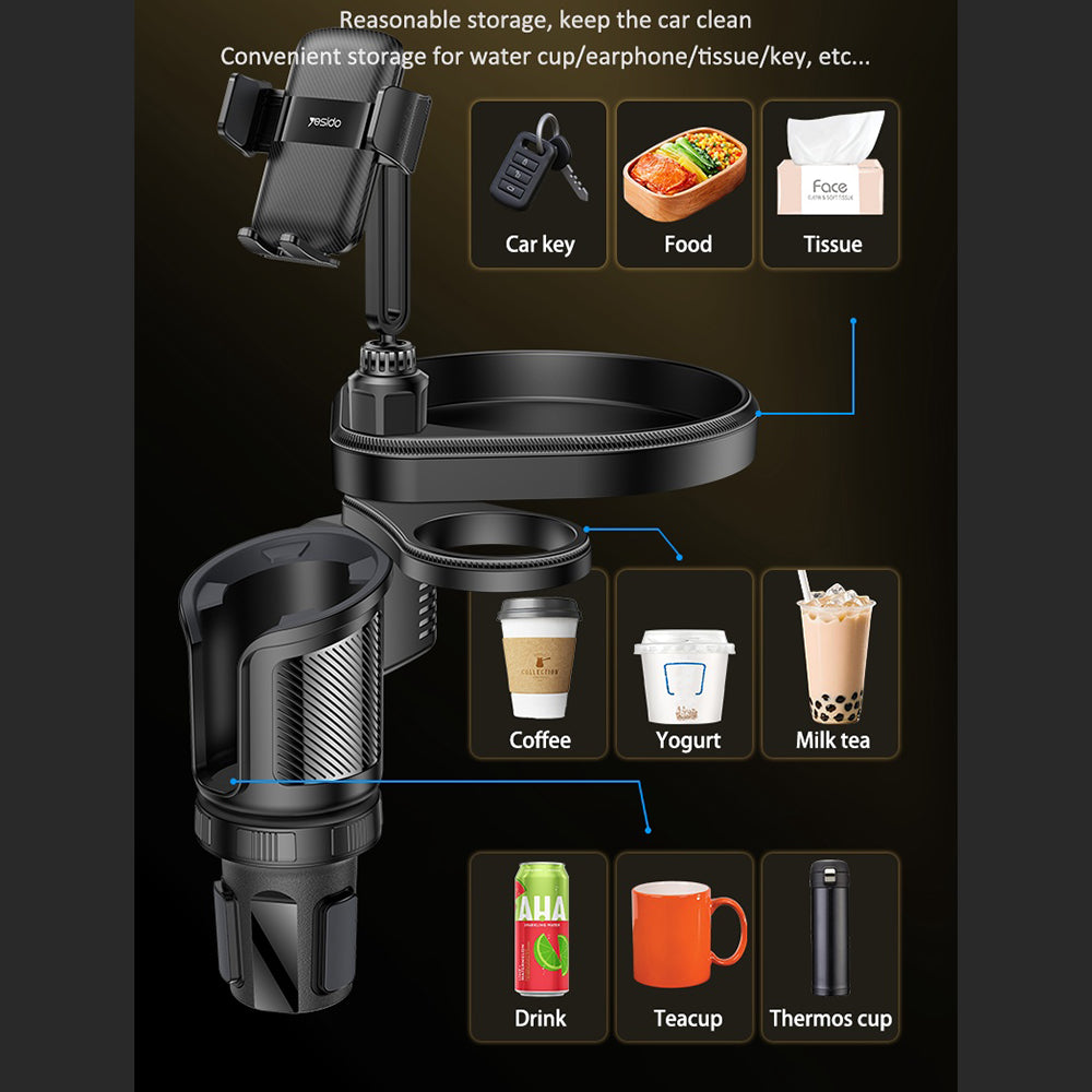 Auto držák Yesido C274, 4.7inch - 7.2inch, Černý