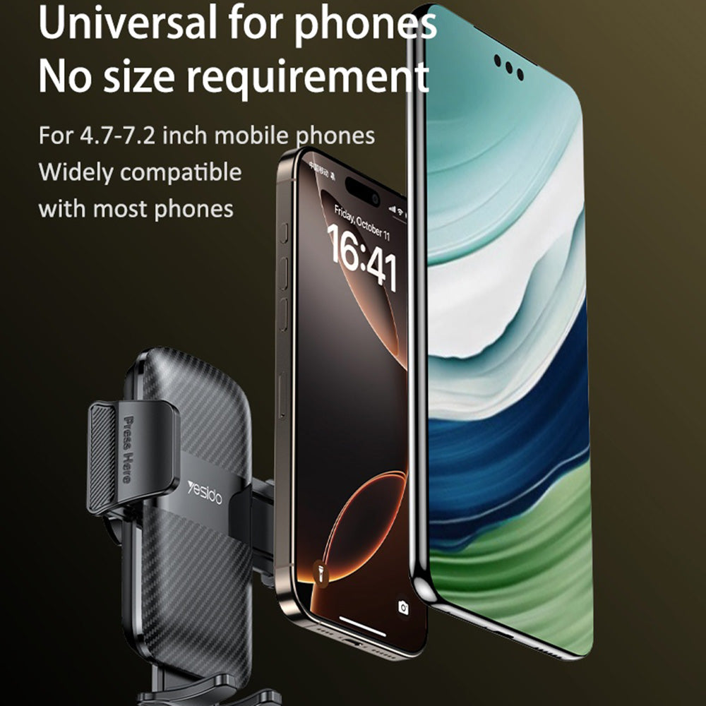 Auto držák Yesido C274, 4.7inch - 7.2inch, Černý