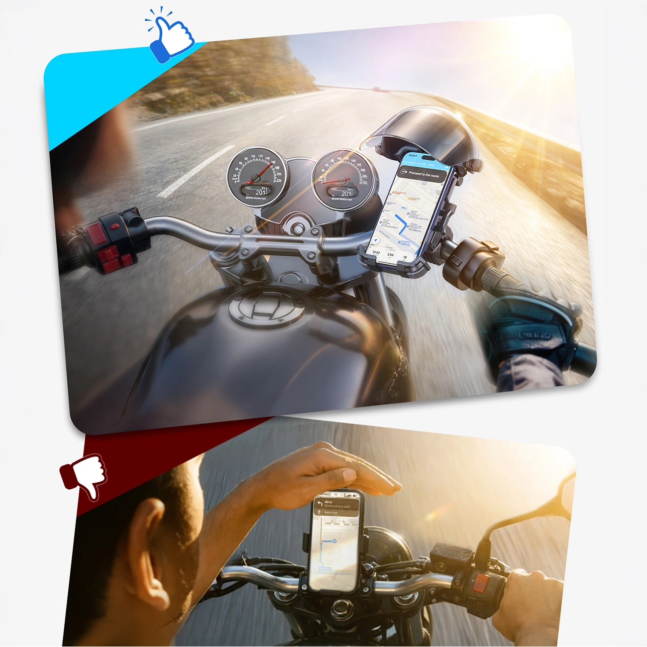 Držák na kolo a motocykl s clonou proti slunci Joyroom JR-ZS526, 4,7 palce - 7 palců, černý