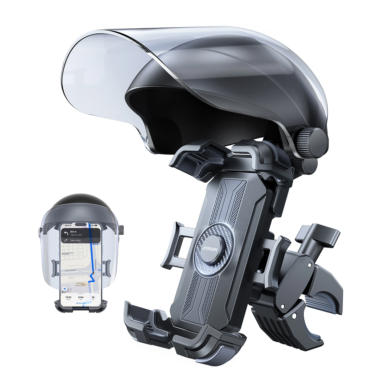 Držák na kolo a motocykl s clonou proti slunci Joyroom JR-ZS526, 4,7 palce - 7 palců, černý