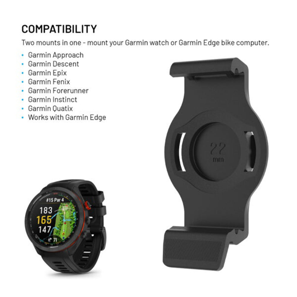 Držák na kolo Fixed pro Garmin Watch 22mm / Edge Computer, Černý