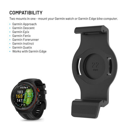 Držák na kolo Fixed pro Garmin Watch 22mm / Edge Computer, Černý