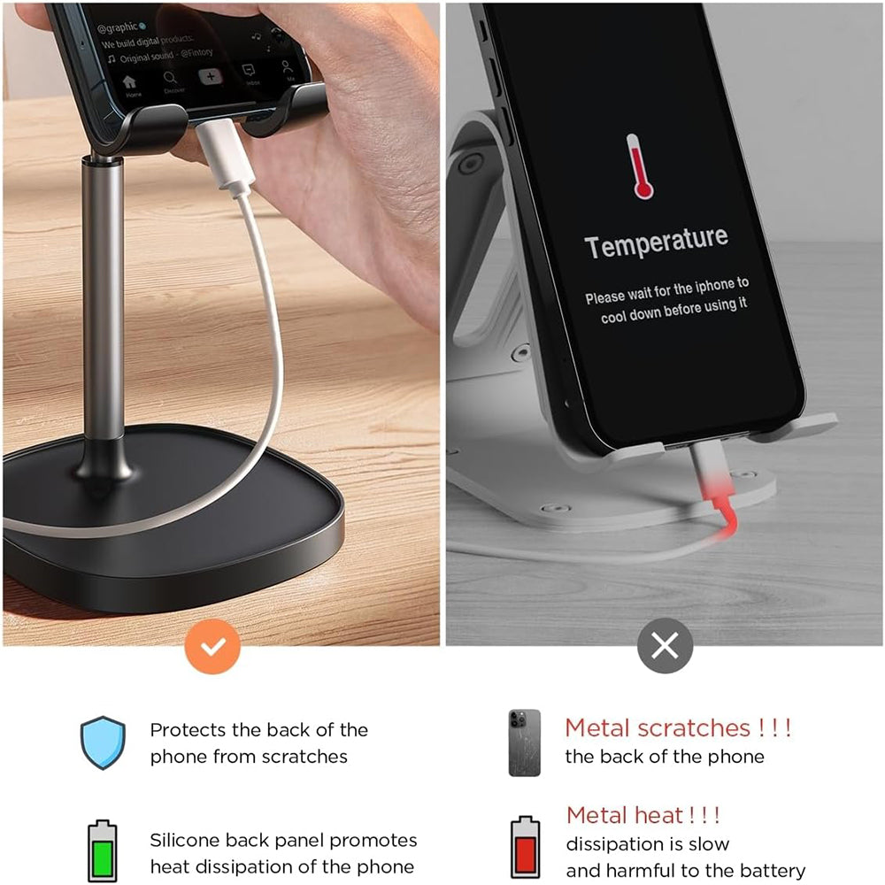 Stojan na stůl Lisen Mechanical pro Telefon / Tablet, 4inch - 10inch, Černý YL0421030004