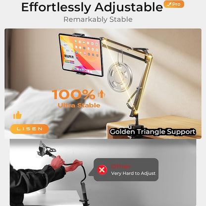 Stojan na stůl Lisen pro telefon / tablet, 4,7 palce - 12,9 palce, černý YL0223060007