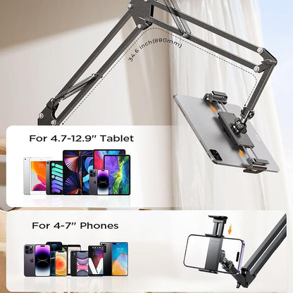 Stojan na stůl Lisen pro telefon / tablet, 4,7 palce - 12,9 palce, černý YL0223060007